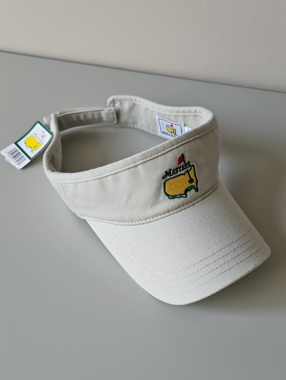 Masters Khaki Golf Visor with Yellow Embroidered Logo